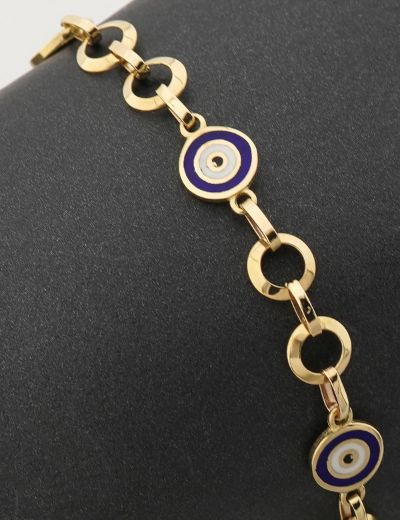Göz Mineli Nazar Boncuğu Altın Çocuk Bileklik resmi