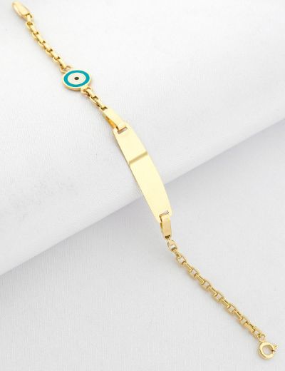 Mavi Mineli Bebek Künye Bileklik resmi