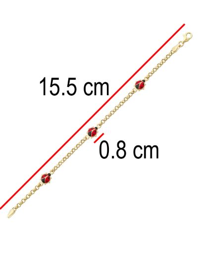 Mineli Uğur Böceği Zincir Çocuk Bileklik resmi