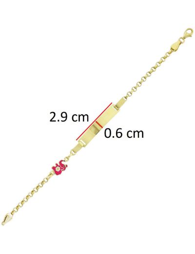 Pembe Fil Altın Çocuk Künye Bileklik resmi