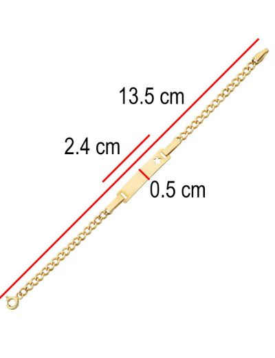 Yıldız Figürlü Altın Çocuk Künye Bileklik resmi