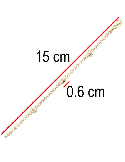 Zincir Papatya Mineli Çocuk Bileklik resmi