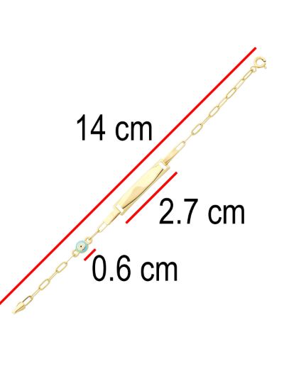 Mavi Göz Mineli Çocuk Künye Bileklik resmi