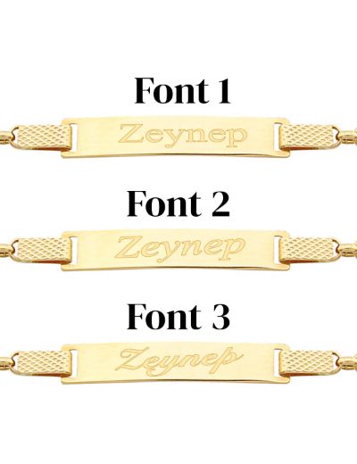 Pembe Fil Altın Çocuk Künye Bileklik resmi