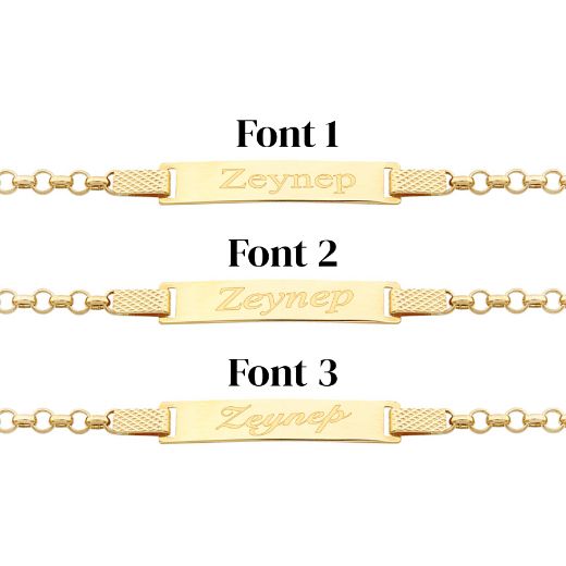 Klasik Altın Çocuk Künye Bileklik resmi