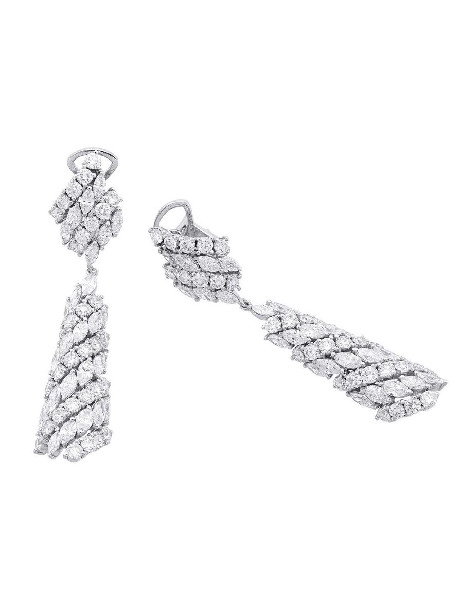 Sallantılı Pırlanta Küpe Tasarım Küpe resmi