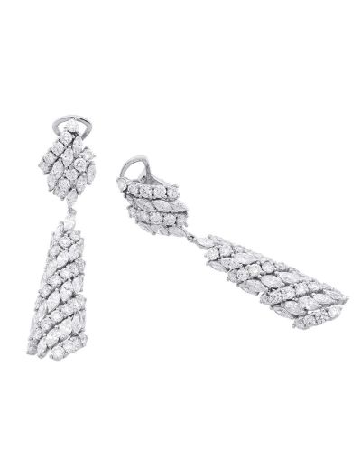 Sallantılı Pırlanta Küpe Tasarım Küpe resmi