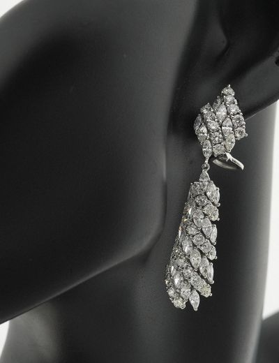 Sallantılı Pırlanta Küpe Tasarım Küpe