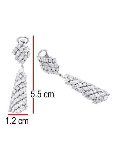 Sallantılı Pırlanta Küpe Tasarım Küpe