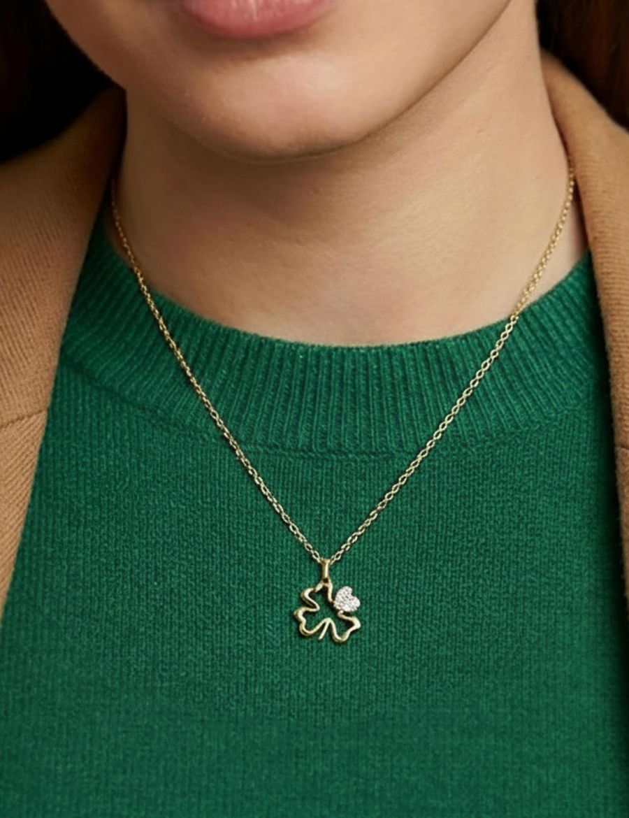 Pırlanta Yonca Kolye resmi