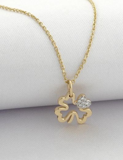 Pırlanta Yonca Kolye resmi