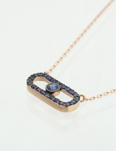 İris Safir Geometrik Kolye resmi