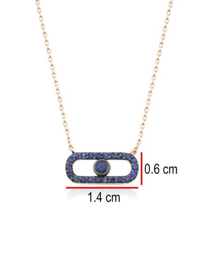 İris Safir 14 Ayar Rose Gold Kolye resmi