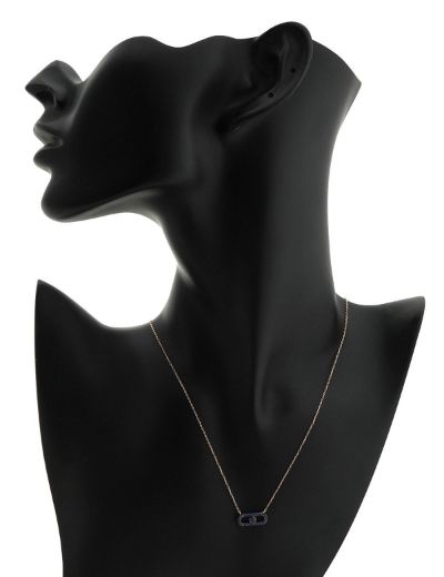 İris Safir 14 Ayar Rose Gold Kolye resmi