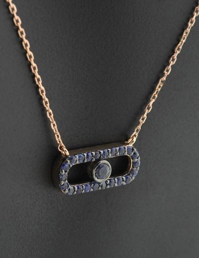 İris Safir Geometrik Kolye resmi