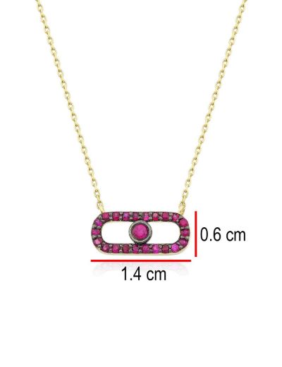 İris Yakut Geometrik Kolye resmi