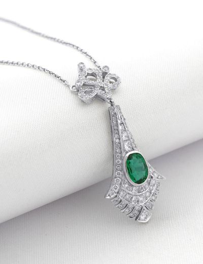 Zümrüt Tasarım Pırlanta Kolye resmi