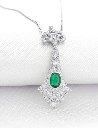 Zümrüt Tasarım Pırlanta Kolye resmi