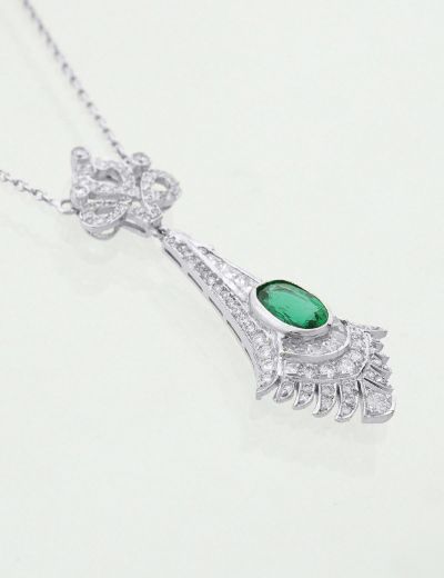 Zümrüt Tasarım Pırlanta Kolye resmi