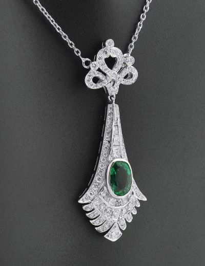 Zümrüt Tasarım Pırlanta Kolye resmi