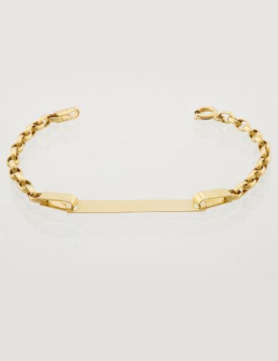 Klasik Altın Bebek Künye Bileklik resmi