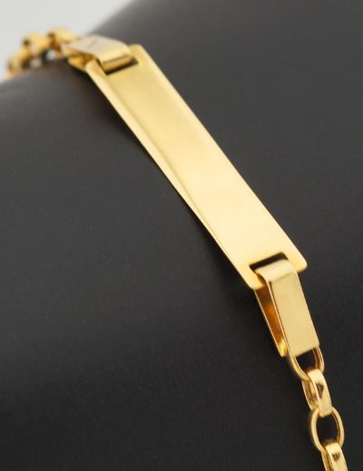 Klasik Altın Bebek Künye Bileklik resmi