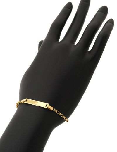 Klasik Altın Bebek Künye Bileklik resmi