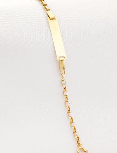 Klasik Altın Bebek Künye Bileklik resmi