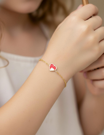 Mineli Kalp Çocuk Bileklik resmi