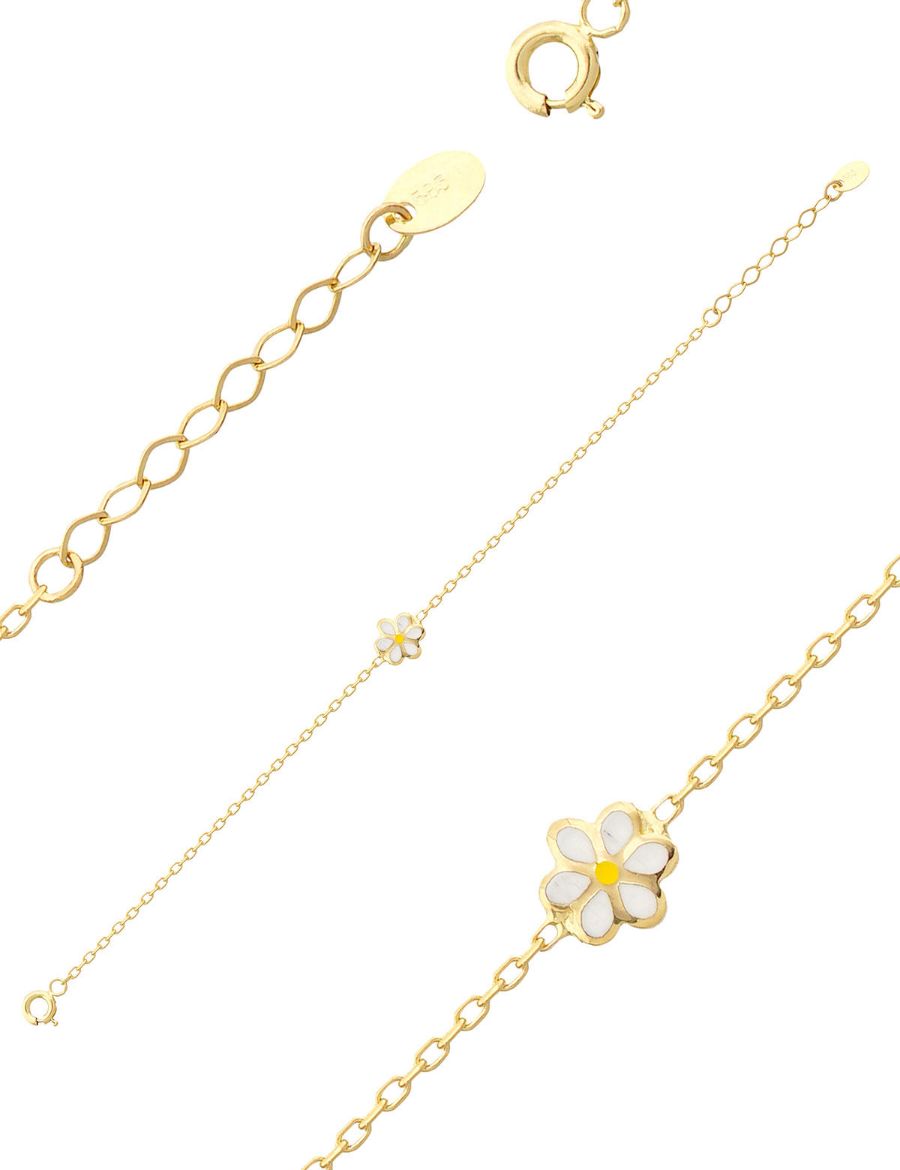 Papatya Figürlü Çocuk Zincir Bileklik resmi