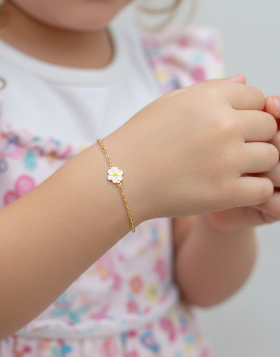 Papatya Figürlü Çocuk Zincir Bileklik resmi