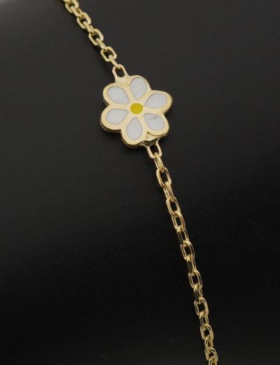 Papatya Figürlü Çocuk Zincir Bileklik resmi