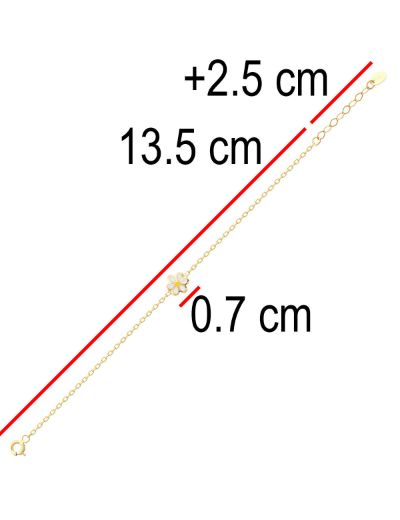 Papatya Figürlü Çocuk Zincir Bileklik resmi