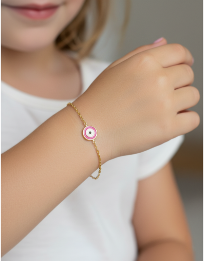 Nazar Gözü Figürlü Çocuk Zincir Bileklik resmi