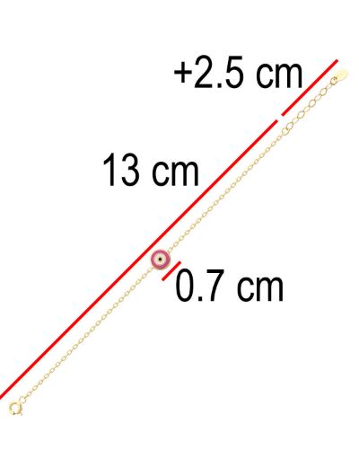 Nazar Gözü Figürlü Çocuk Zincir Bileklik resmi