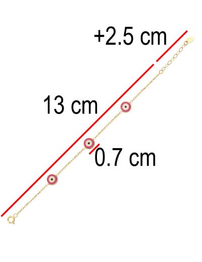 Nazar Gözü Figürlü Çocuk Zincir Bileklik resmi