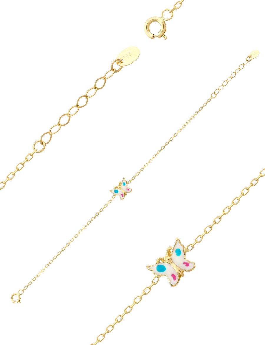 Kelebek Figürlü Çocuk Zincir Bileklik resmi