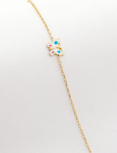 Kelebek Figürlü Çocuk Zincir Bileklik resmi