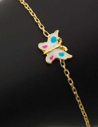 Kelebek Figürlü Çocuk Zincir Bileklik resmi