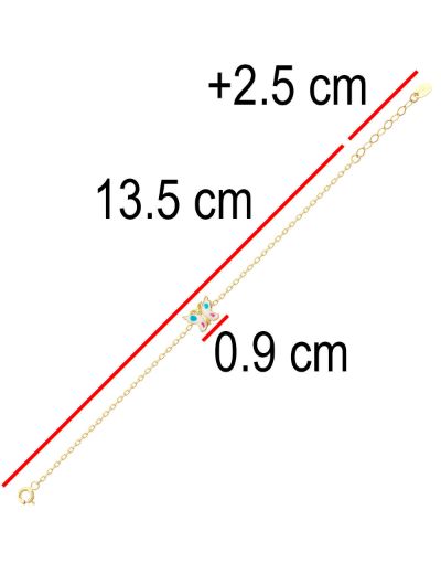 Kelebek Figürlü Çocuk Zincir Bileklik resmi