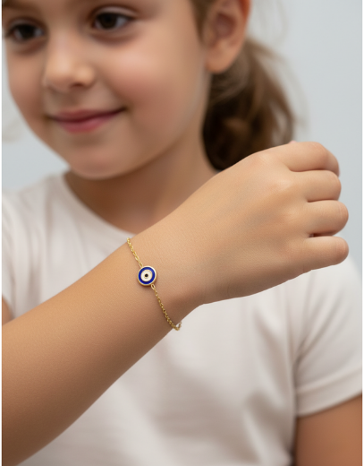 Nazar Gözü Figürlü Çocuk Zincir Bileklik resmi