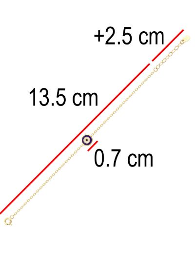 Nazar Gözü Figürlü Çocuk Zincir Bileklik resmi