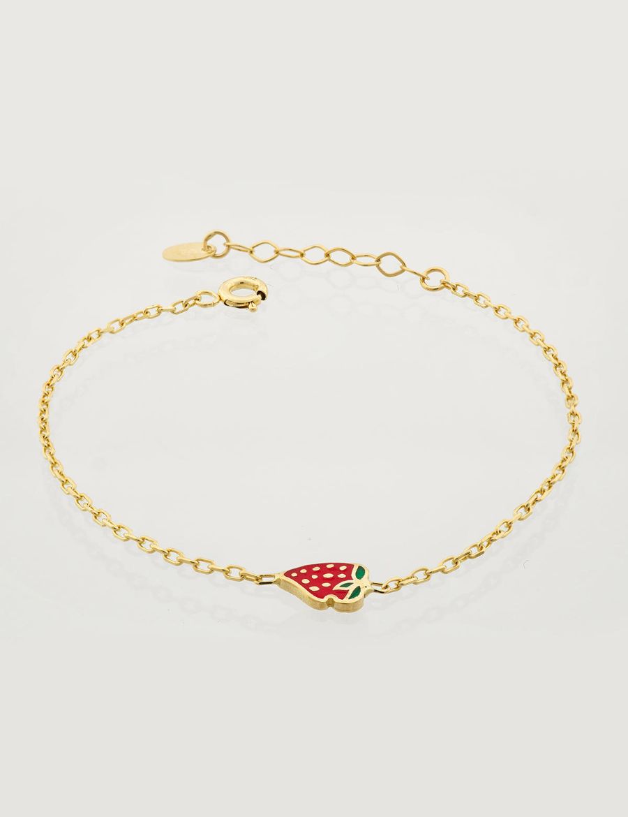 Çilek Figürlü Çocuk Zincir Bileklik resmi