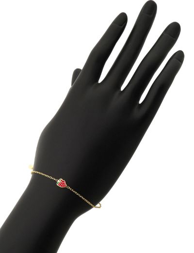 Çilek Figürlü Çocuk Zincir Bileklik resmi