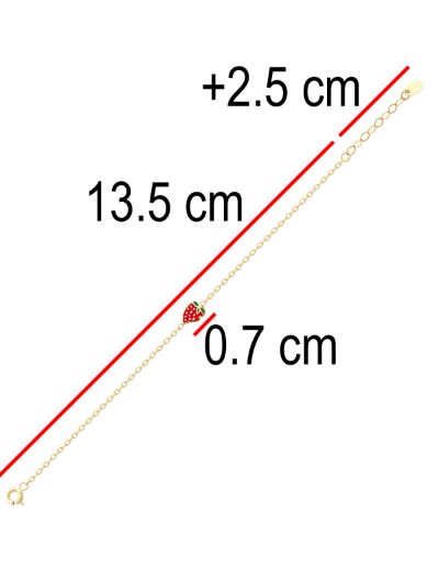 Çilek Figürlü Çocuk Zincir Bileklik resmi