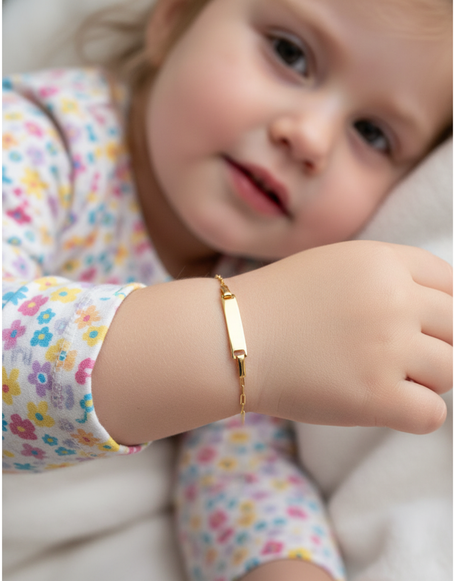 Çocuk Altın Künye Bileklik resmi