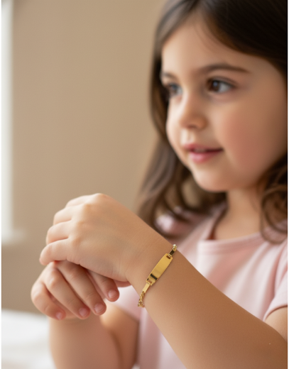 Altın Bebek Künye Bileklik resmi