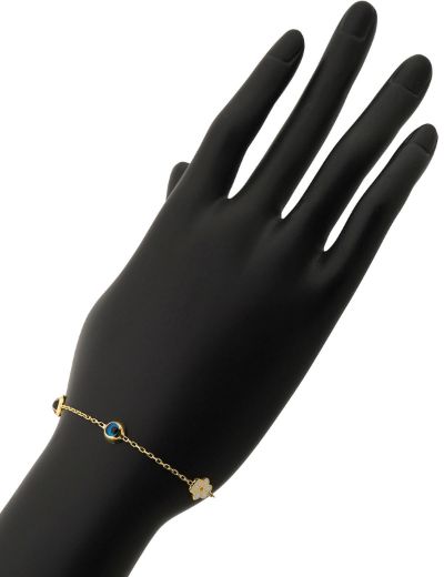 Mineli Çocuk Bilekliği - Uğur Böceği, Nazar Boncuğu, Çiçek resmi