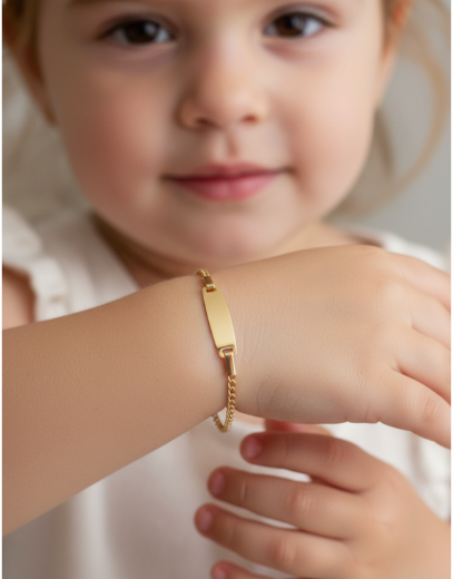 Altın Bebek Künye Bileklik resmi