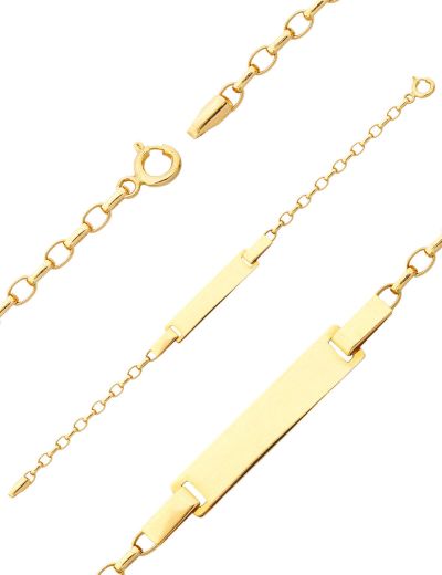 Klasik Altın Bebek Künye Bileklik resmi